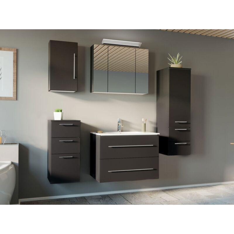 

Set de mueble de baño OPTIMO 80cm (5 partes) Antracita satinado