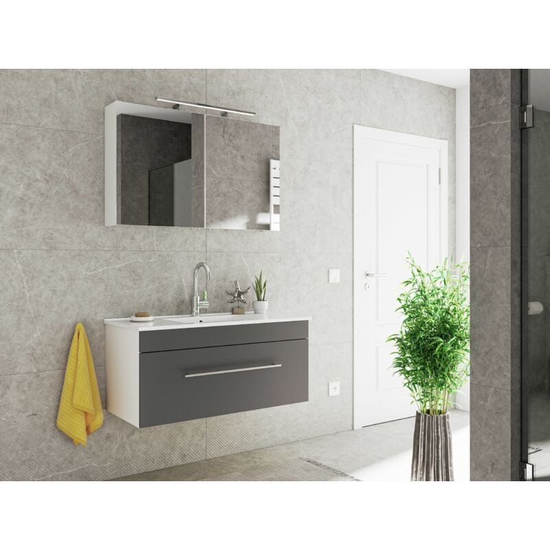

Set de mueble de baño SANTINI 100 2 Partes Antracita satinado