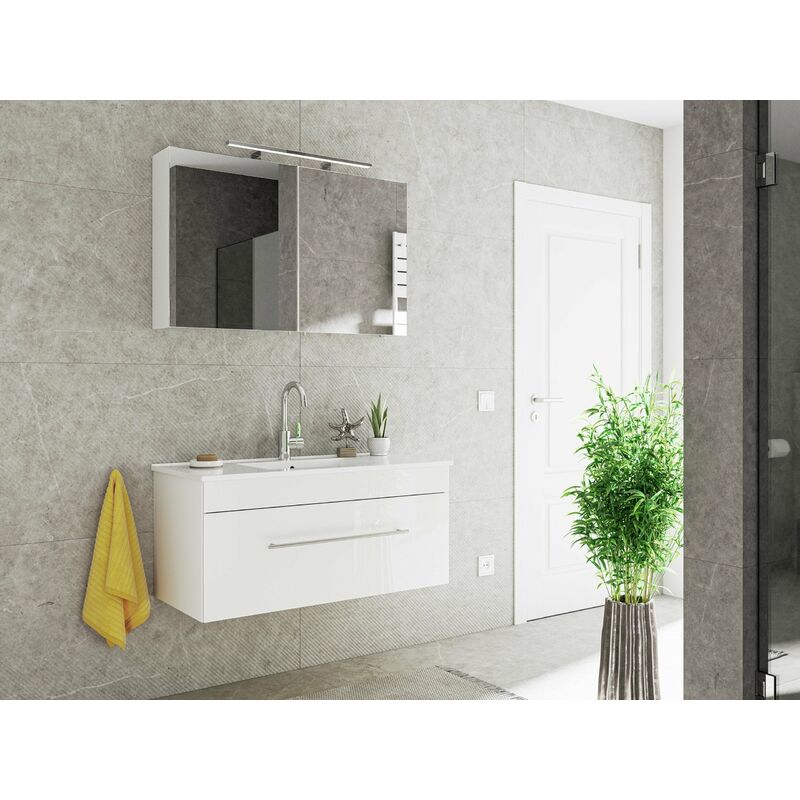 

Set de mueble de baño SANTINI 100 2 Partes frente Blanco brillante