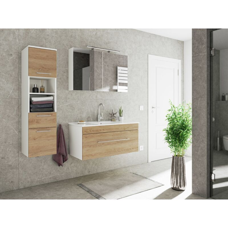 

Set de mueble de baño SANTINI 100 3 Partes Roble claro
