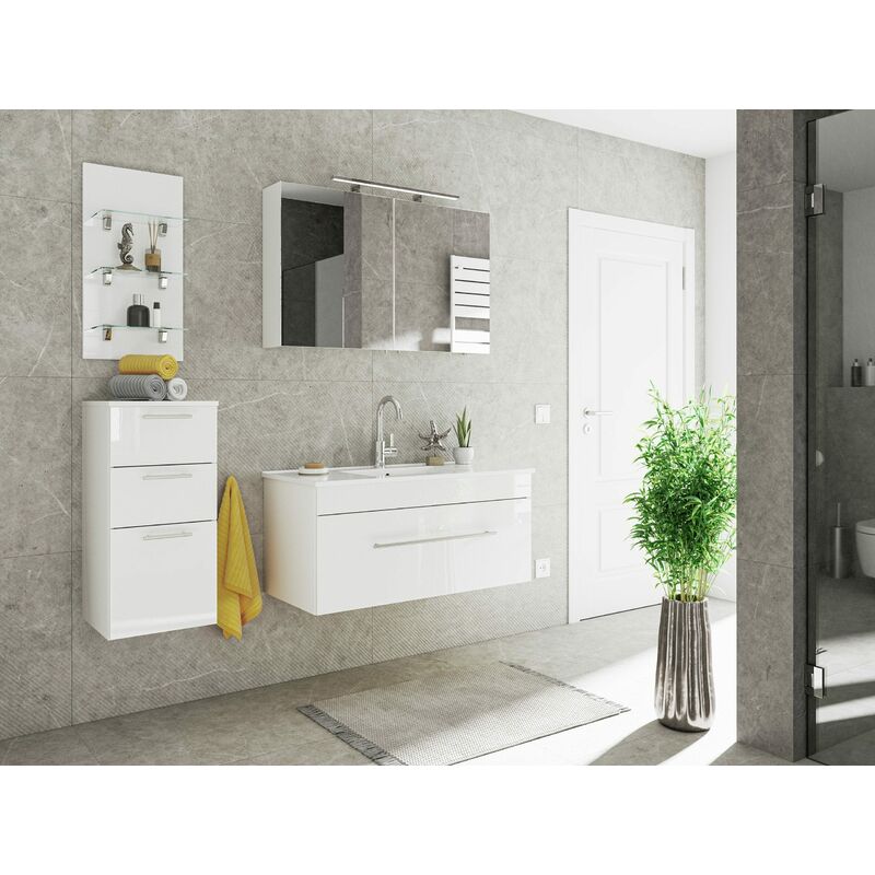 

Set de mueble de baño SANTINI 100 4 Partes Blanco brillante