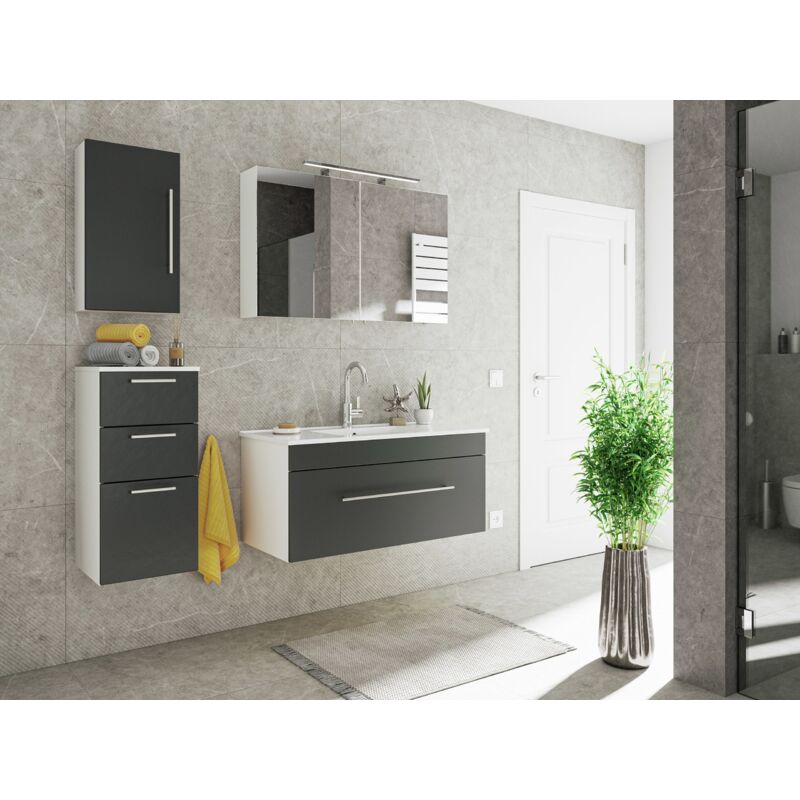 

Set de mueble de baño SANTINI 100 4 Partes Negro satinado