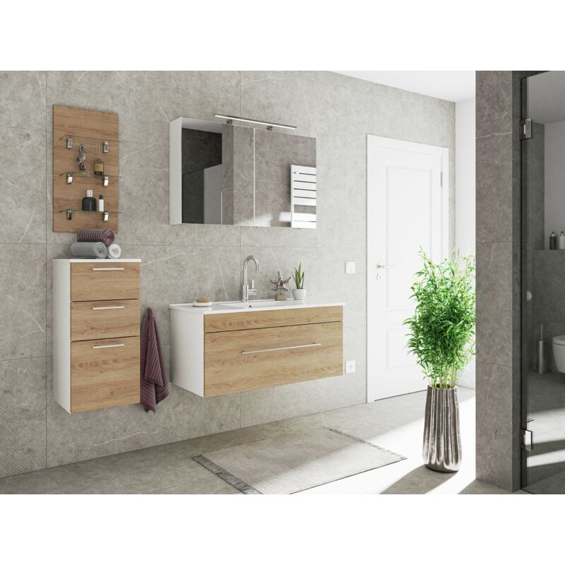 

Set de mueble de baño SANTINI 100 4 Partes Roble claro