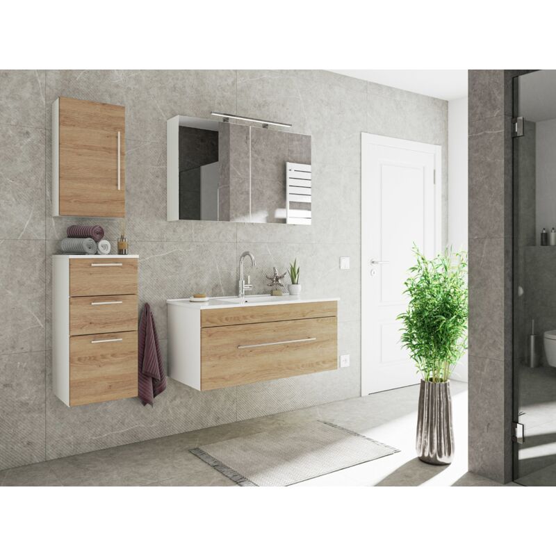 

Set de mueble de baño SANTINI 100 4 Partes Roble claro