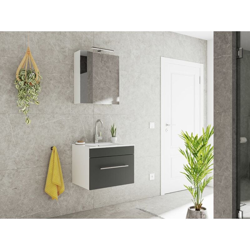 

Set de mueble de baño SANTINI 60 2 Partes Negro satinado