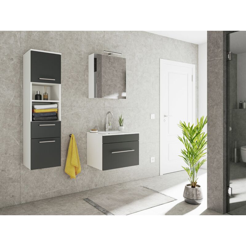 

Set de mueble de baño SANTINI 60 3 Partes Negro satinado
