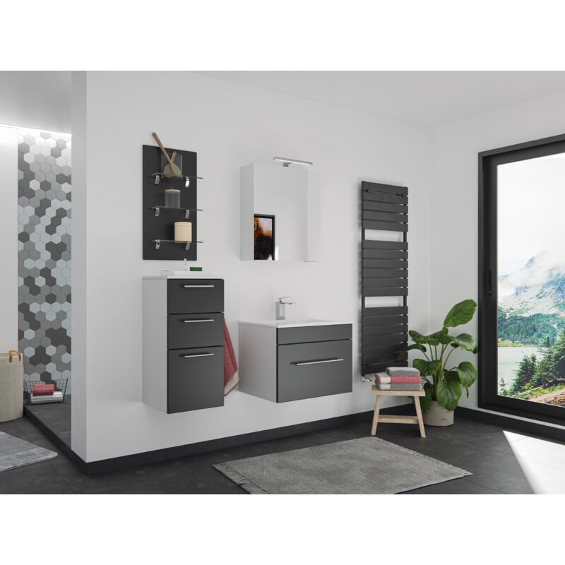 

Set de mueble de baño SANTINI 60 4 Partes Negro satinado