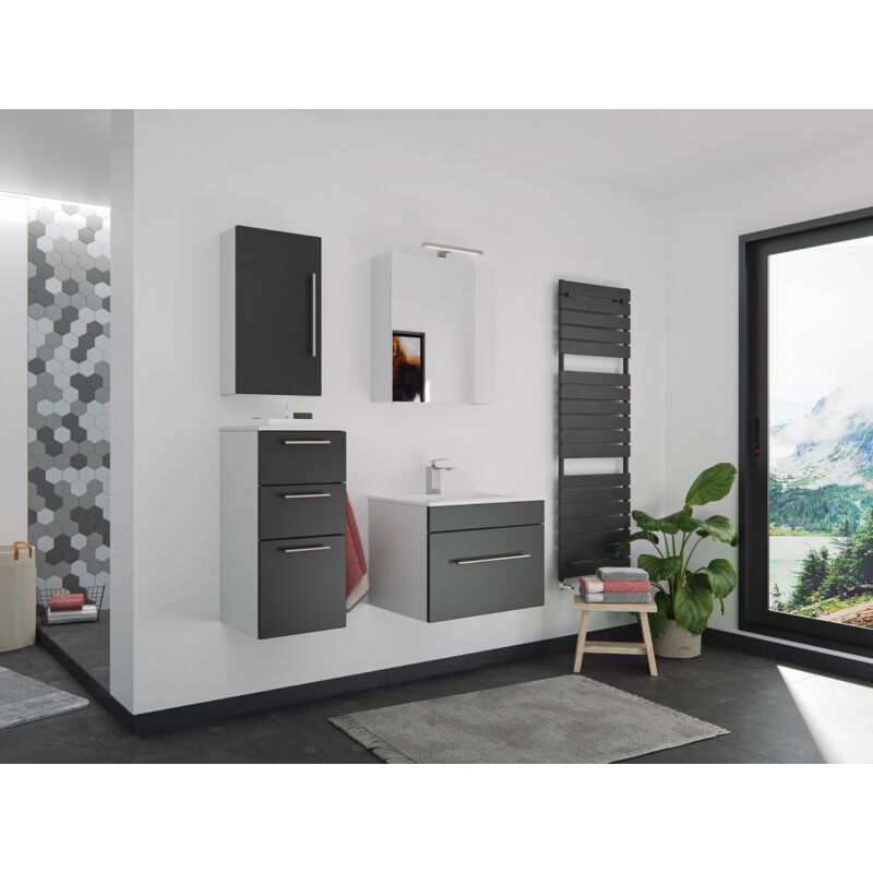 

Set de mueble de baño SANTINI 60 (4-partes) negro satinado