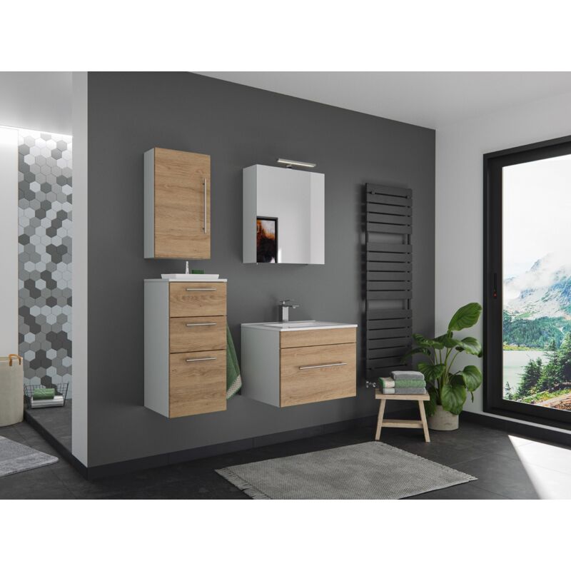 

Set de mueble de baño SANTINI 60 (4-partes) roble claro