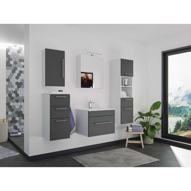 

Set de mueble de baño SANTINI 60 (5-partes) Antracita satinado