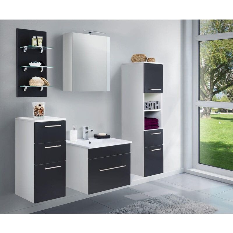 

Set de mueble de baño SANTINI 60 5 Partes Negro satinado