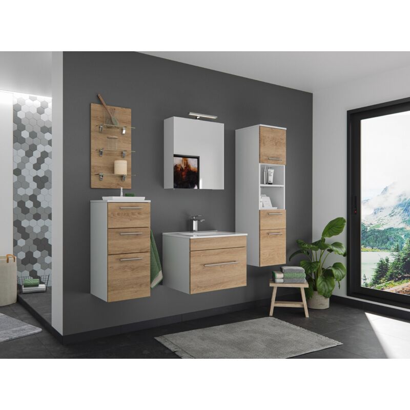 

Set de mueble de baño SANTINI 60 5 Partes Roble claro