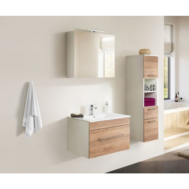 

Set de mueble de baño SANTINI 75 3 Partes Roble claro