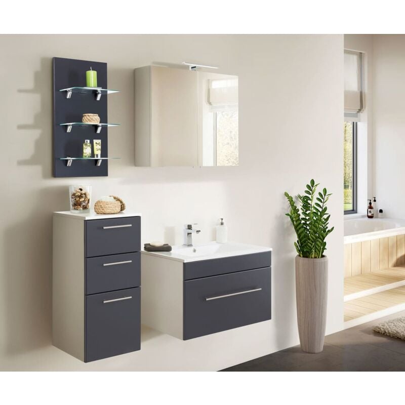 

Set de mueble de baño SANTINI 75 4 Partes Antracita satinado