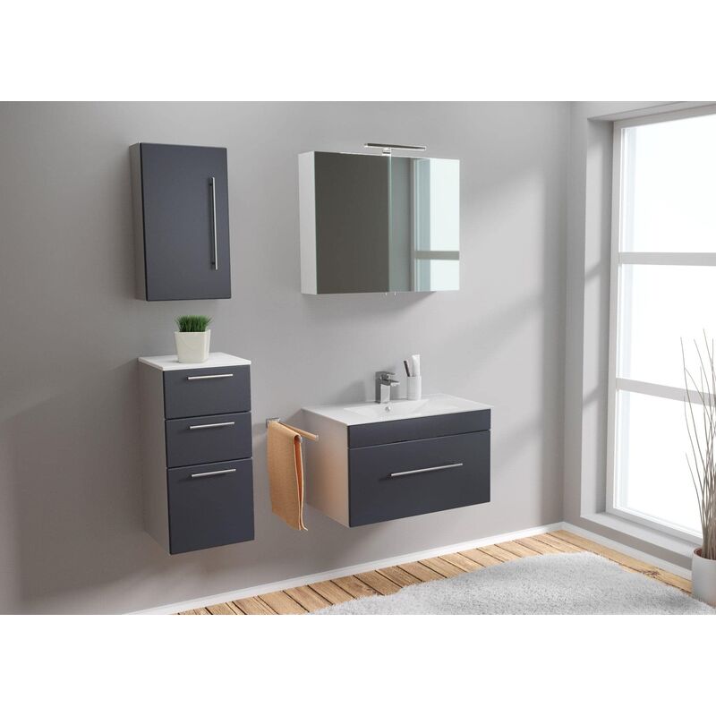 

Set de mueble de baño SANTINI 75 (4-partes) Antracite satinato