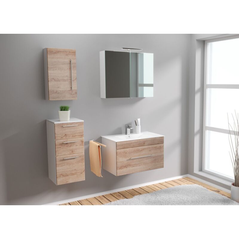 

Set de mueble de baño SANTINI 75 (4-partes) roble claro