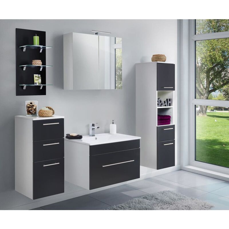 

Set de mueble de baño SANTINI 75 5 Partes Negro satinado