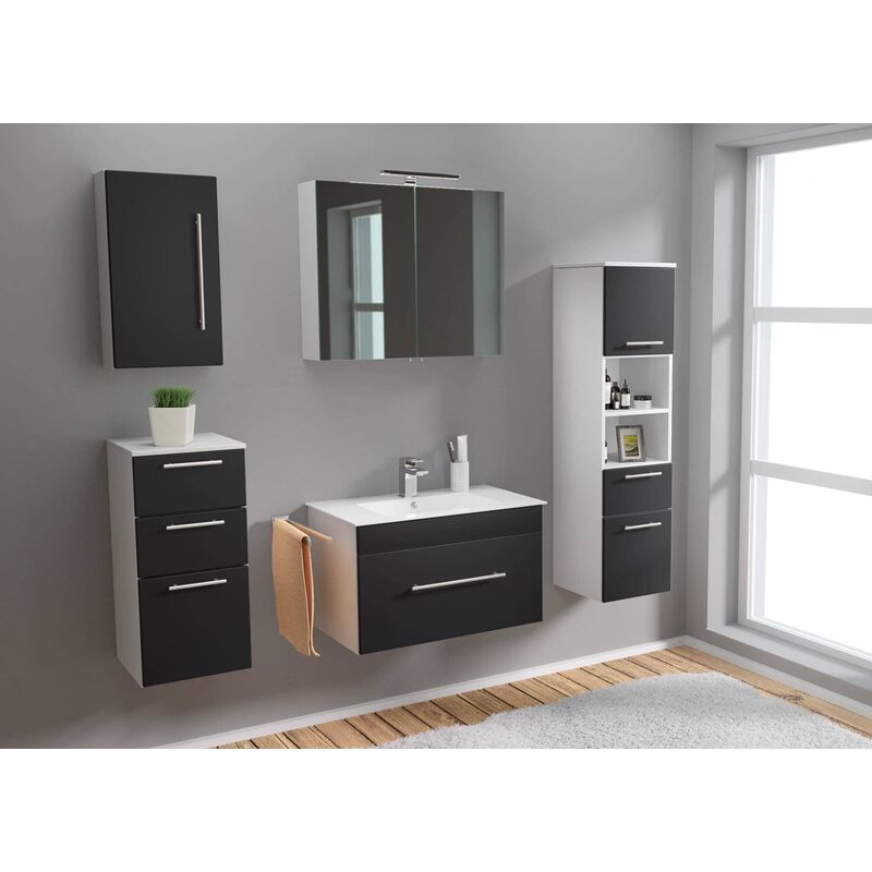 

Set de mueble de baño SANTINI 75 5 Partes Negro satinado