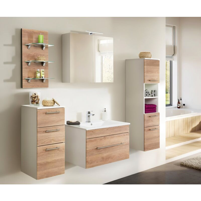 

Set de mueble de baño SANTINI 75 5 Partes Roble claro