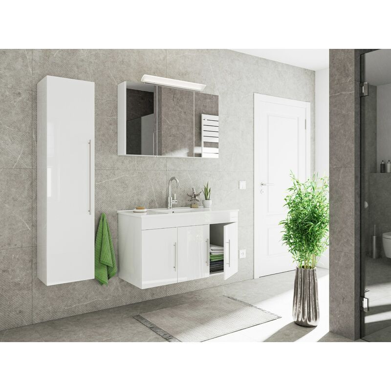 

Set de mueble de baño Venezia 100 3 Partes Blanco brillante