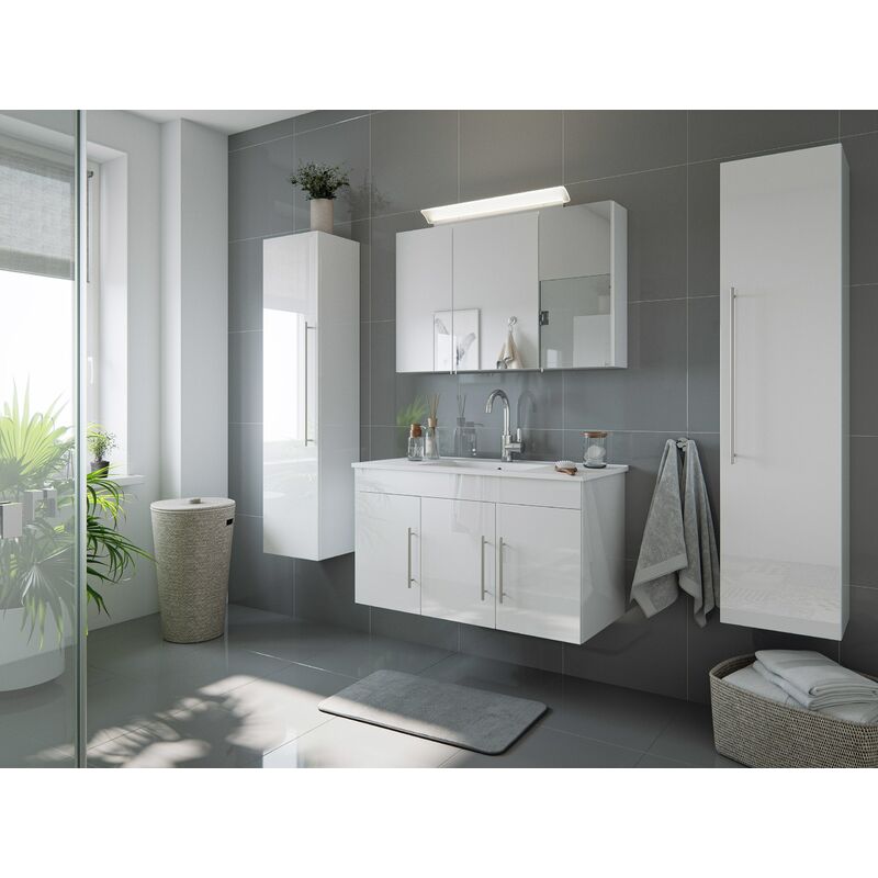 

Set de mueble de baño Venezia 100 4 Partes Blanco brillante