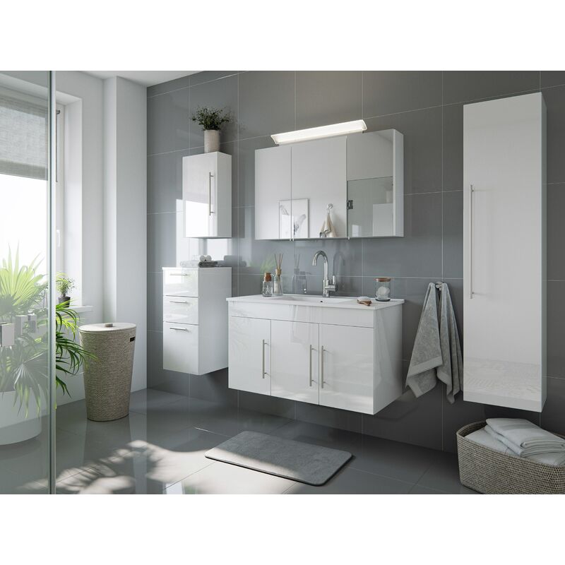 

Set de mueble de baño Venezia 100 5 Partes Blanco brillante