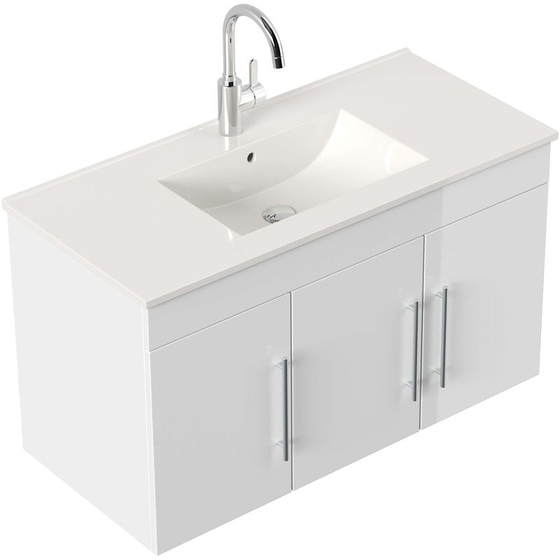 

Set de mueble de baño Venezia 100 6 Partes Blanco brillante