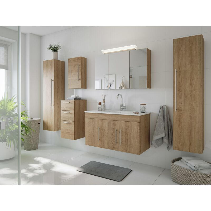 

Set de mueble de baño Venezia 100 6 Partes Roble claro