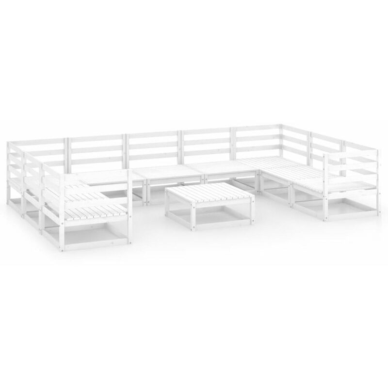 

Set de mueble de jardin de 10 piezas madera maciza de pino