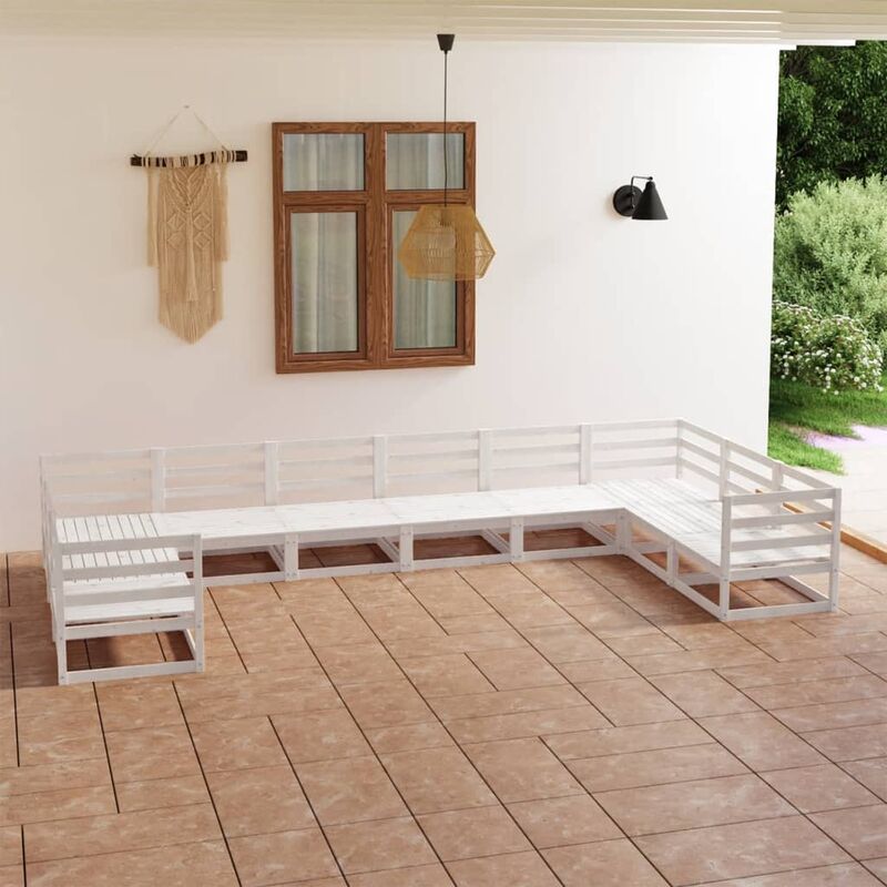 

Set de Mueble de jardín de 10 piezas madera maciza pino