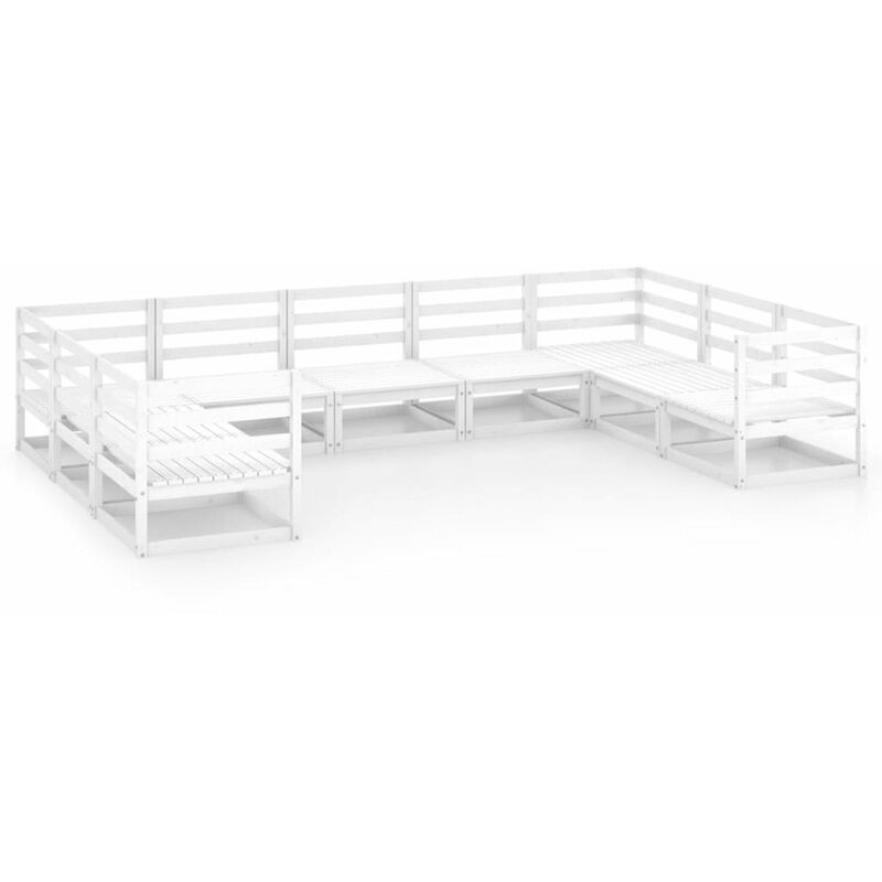 

Happyshopping - Set de mueble de jardin de 9 piezas madera maciza de pino