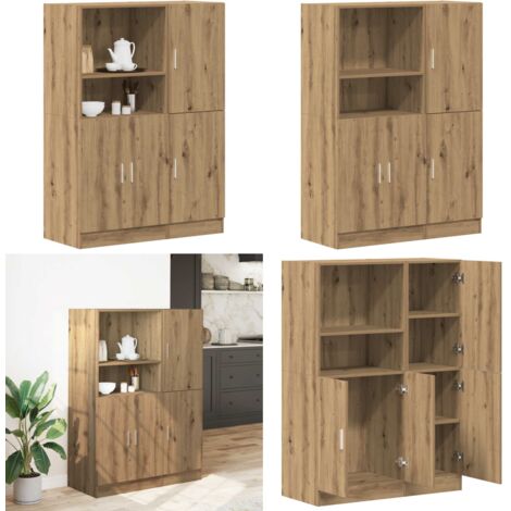 Set de muebles cocina 2 pzas madera ingeniería roble artesanal - Muebles de cocina - Estantes cocina