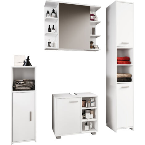 Set de muebles de baño VCM 4 pcs  Muebles de baño  Muebles de baño - Zalo I (blanco)