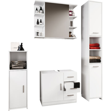 Set de muebles de baño VCM 4 pcs  Muebles de baño  Muebles de baño - Zalo III (blanco)