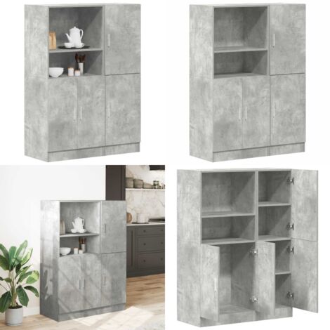 Set de muebles de cocina 2 pzas madera ingeniería gris hormigón - Muebles de cocina - Almacenamiento de cocina