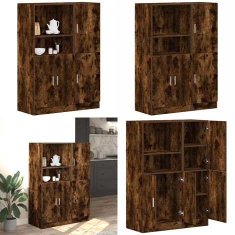 Set de muebles de cocina 2 pzas madera ingeniería roble ahumado - Muebles de cocina - Almacenamiento de cocina