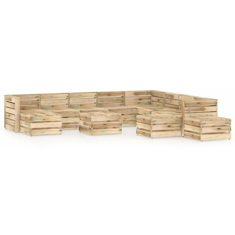 

Set de muebles de jardin 12 pzas madera pino impregnada verde