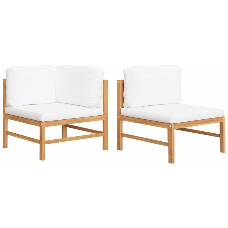 

Happyshopping - Set de muebles de jardin 2 pzas madera de teca y cojines crema