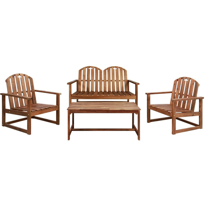 

Set de muebles de jardin 4 piezas madera maciza de acacia