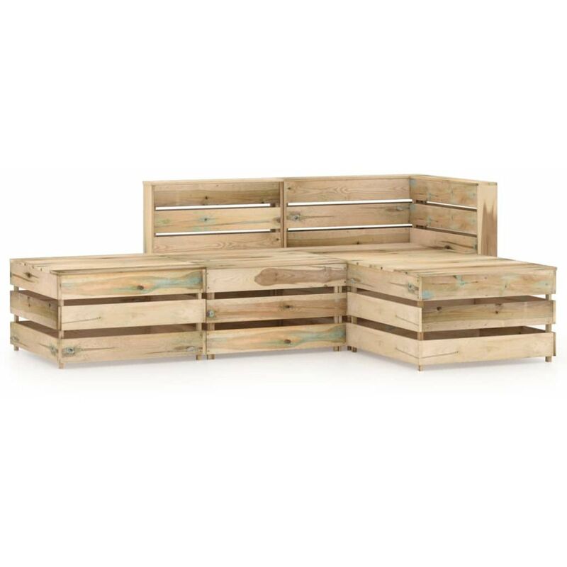 

Set de muebles de jardin 4 pzas madera de pino impregnada verde