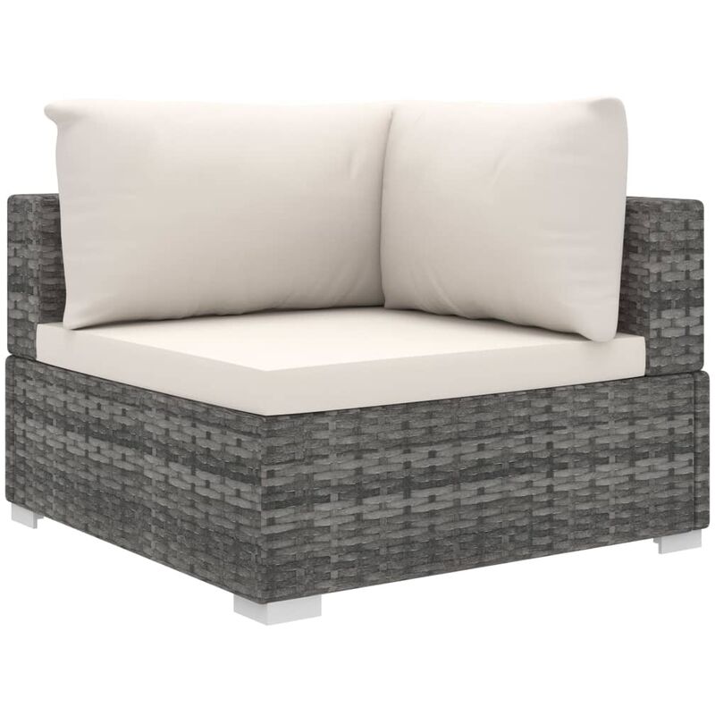 

Set de muebles de jardin 4 pzas y cojines ratan sintetico gris