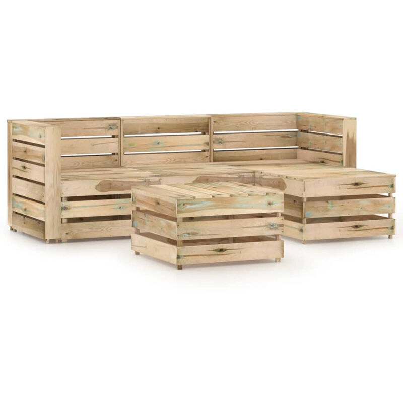 

Set de muebles de jardin 5 pzas madera de pino impregnada verde