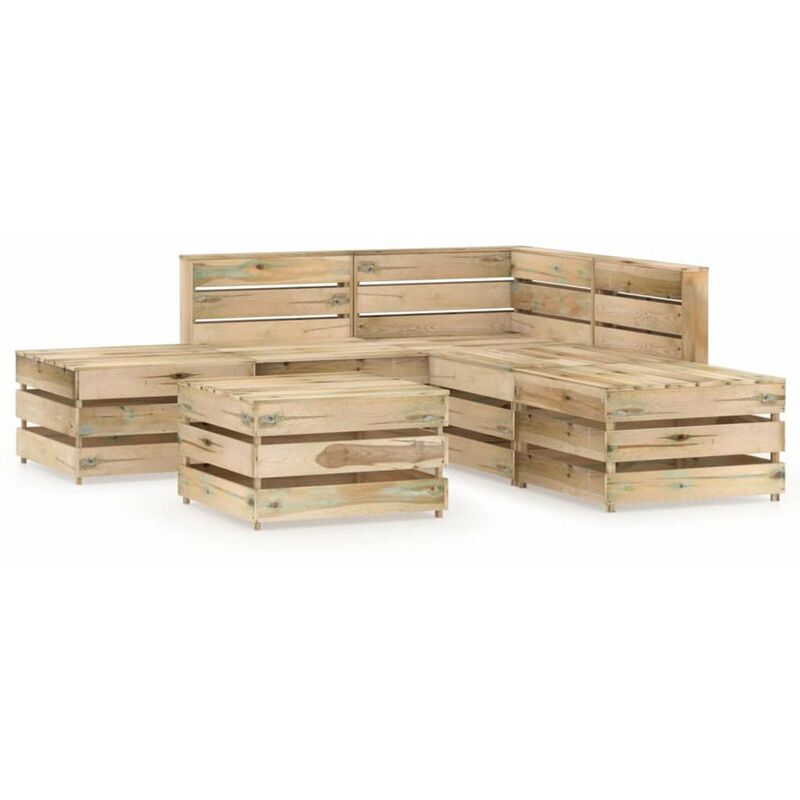

Set de muebles de jardin 6 pzas madera de pino impregnada verde
