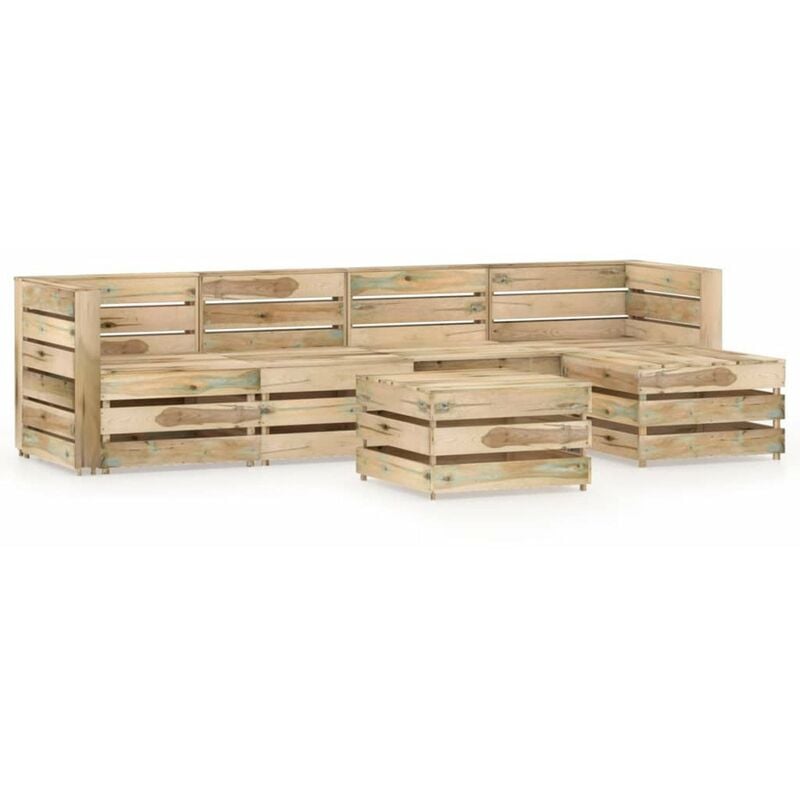 

Set de muebles de jardin 6 pzas madera de pino impregnada verde