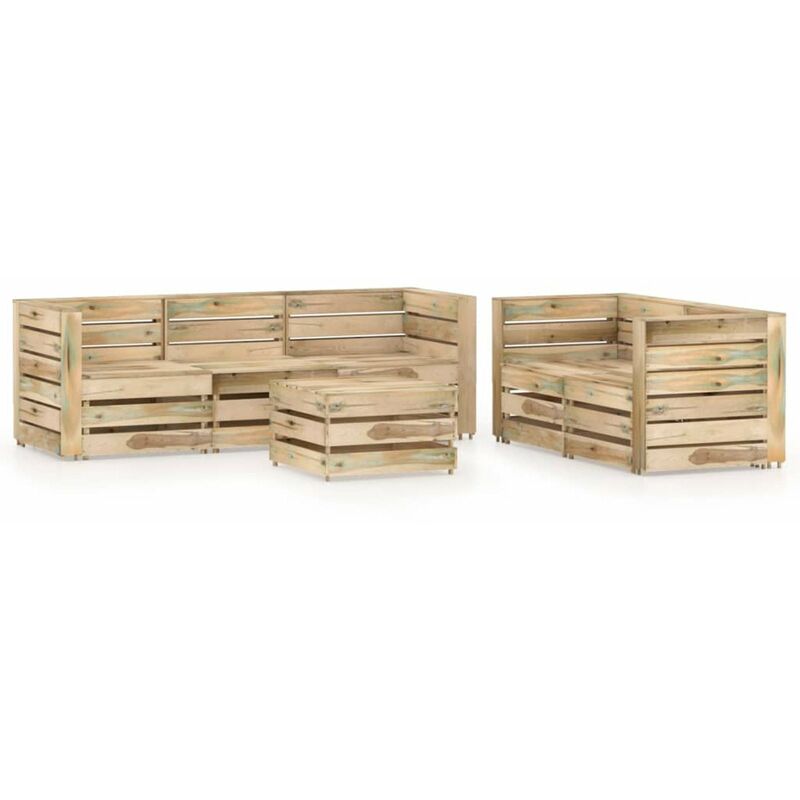 

Set de muebles de jardin 6 pzas madera de pino impregnada verde