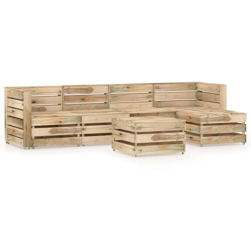 

Set de muebles de jardín 6 pzas madera de pino impregnada verde
