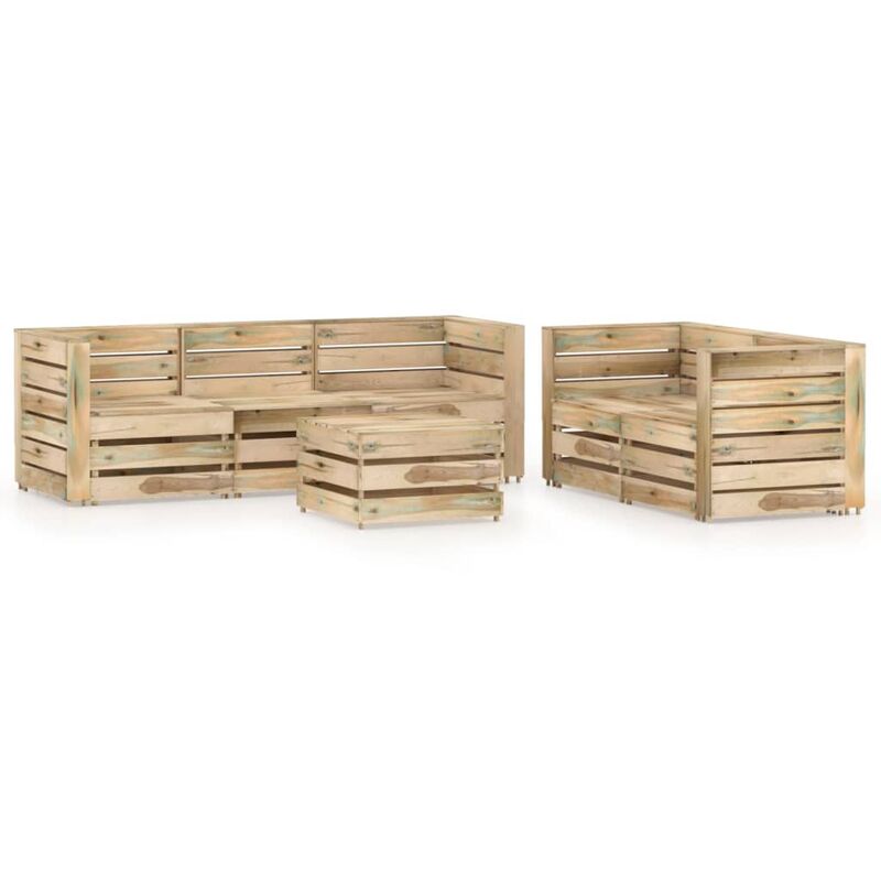 

Set de muebles de jardín 6 pzas madera de pino impregnada verde
