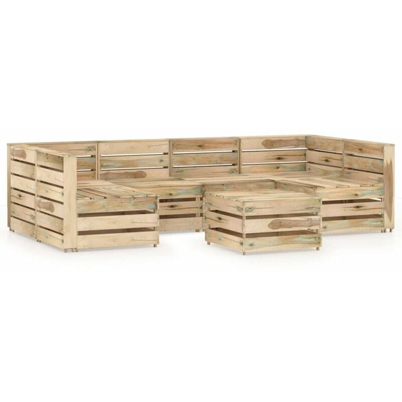 

Set de muebles de jardin 7 pzas madera de pino impregnada verde