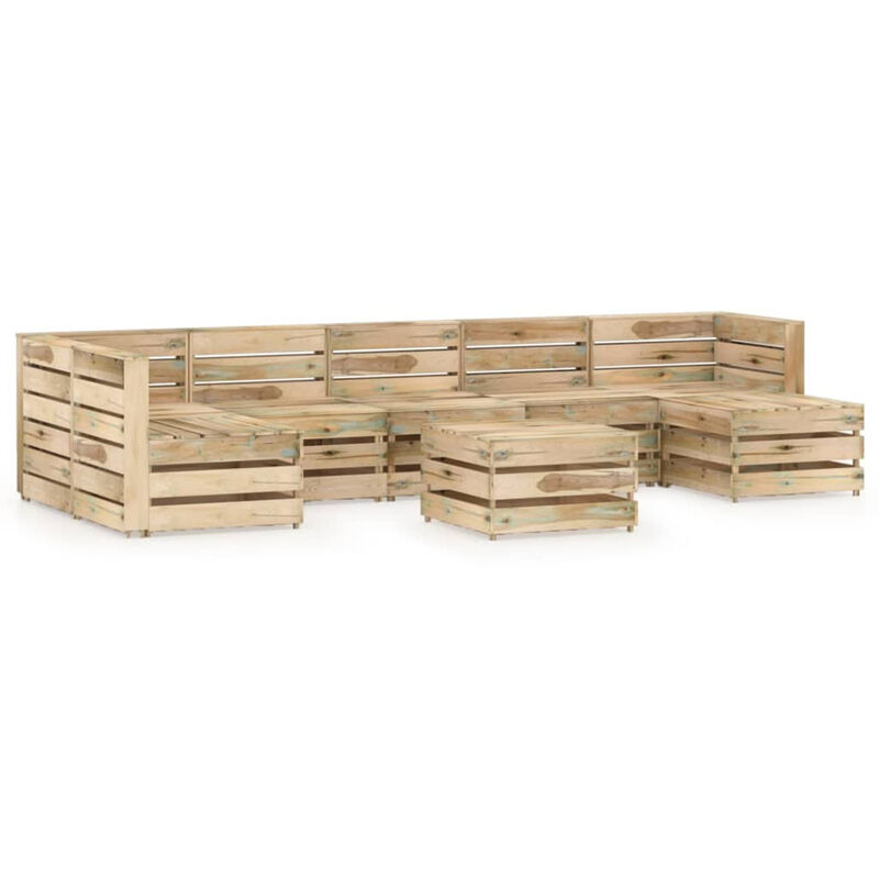 

Set de muebles de jardin 8 pzas madera de pino impregnada verde