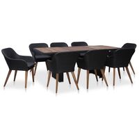 Set de muebles de jardín 9 pzas ratán sintético negro y gris